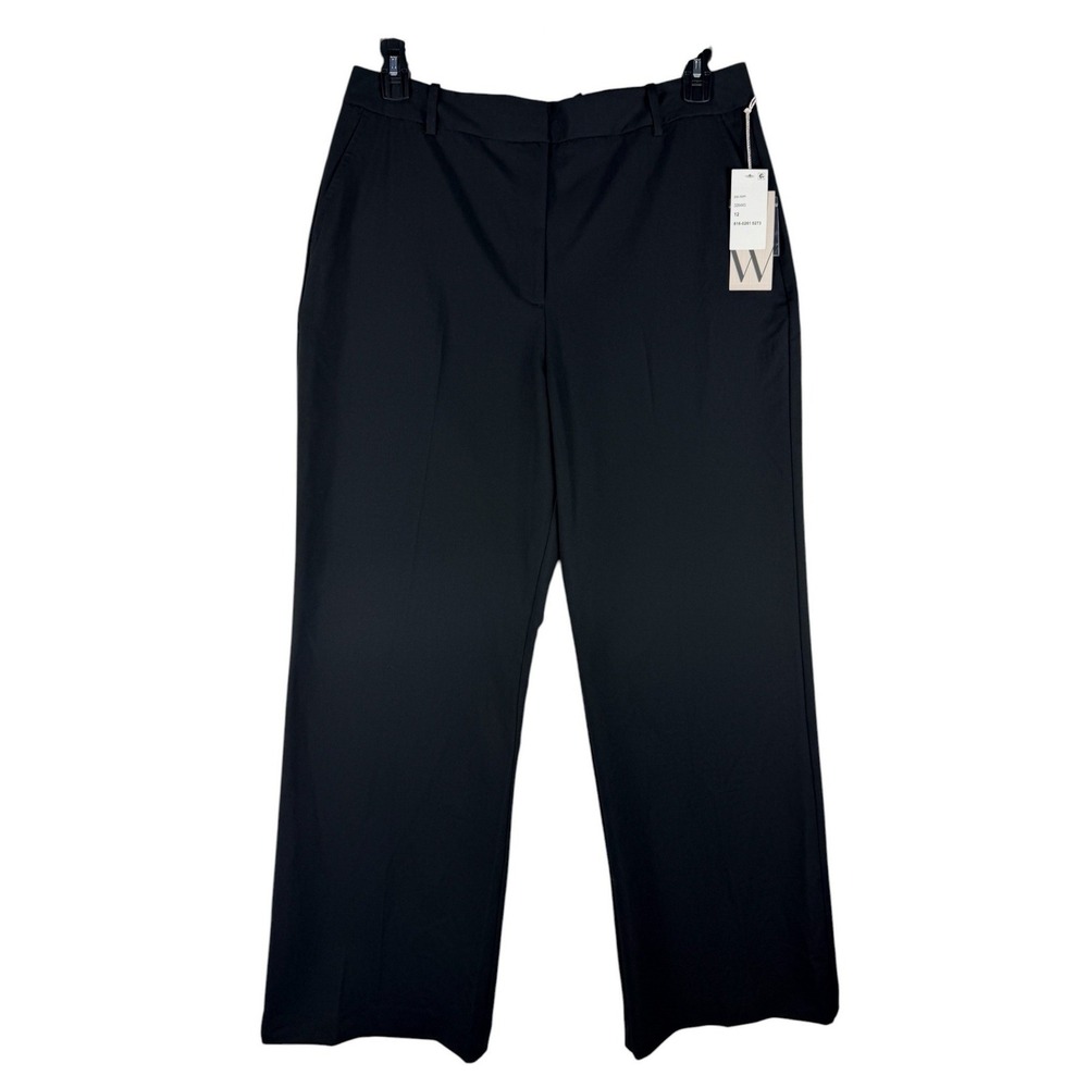 Worthington Womens High Rise Trouser Pants Black Wrinkle Free Size 12 NWT